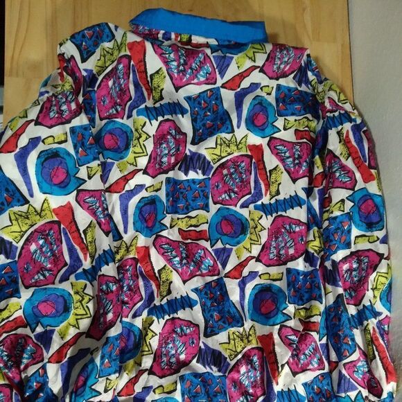 Vintage Lady Lavon Abstract Geometric Pattern Windbreaker - Picture 6 of 7
